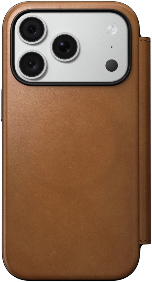 Dėklas Cases and Covers - Flip Nomad Modern Leather Folio, english tan – iPhone 18 Pro/17 Pro