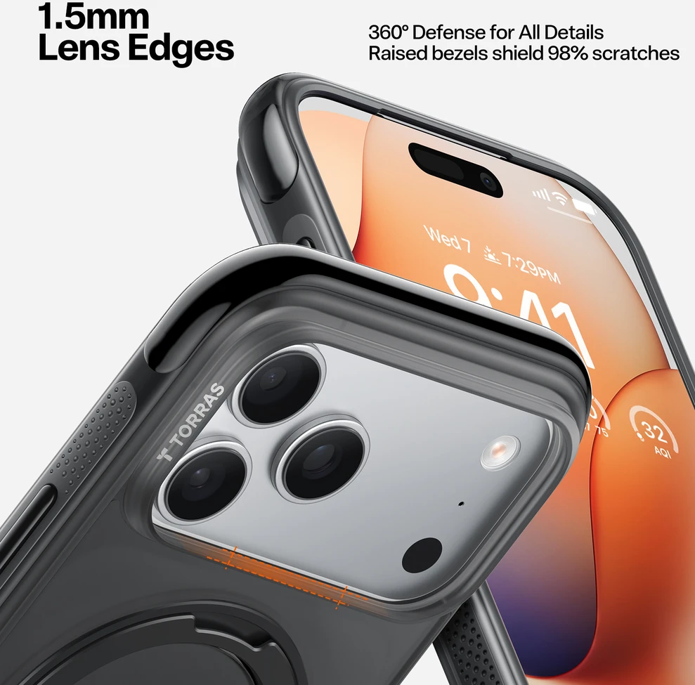 Dėklas Cases And Covers Dėklai ir dangteliai Torras Ostand O Air, obsidian juodas – Apple iPhone 17 Pro Max
