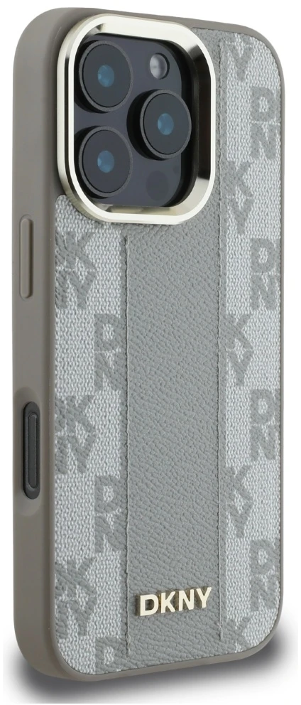 Dėklas DKNY Checkered Pattern Magsafe iPhone 16 Pro Max Case - rusvai gelsvas