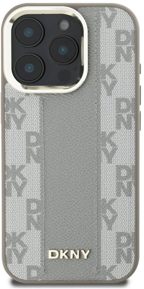 Dėklas DKNY Checkered Pattern Magsafe iPhone 16 Pro Max Case - rusvai gelsvas