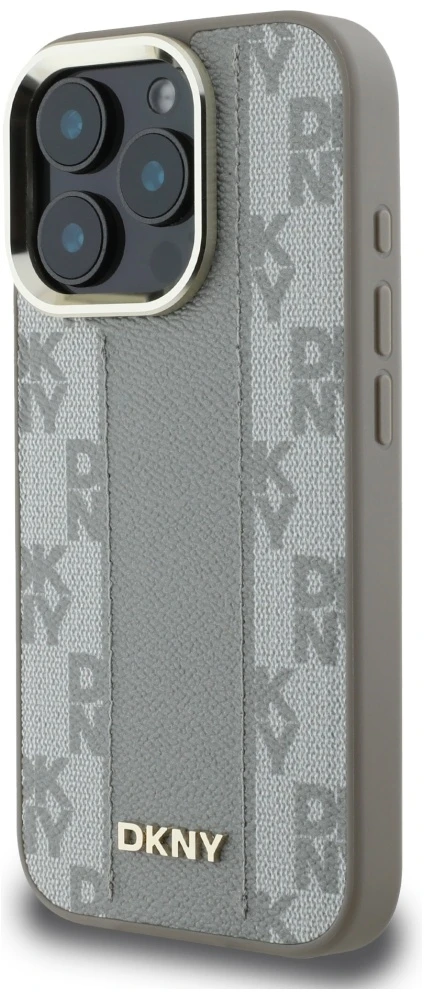 Dėklas DKNY Checkered Pattern Magsafe iPhone 16 Pro Max Case - rusvai gelsvas