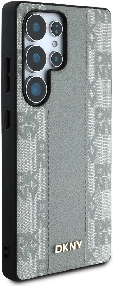 Dėklas DKNY odinis languotas MagSafe Samsung Galaxy S25 Ultra taupe