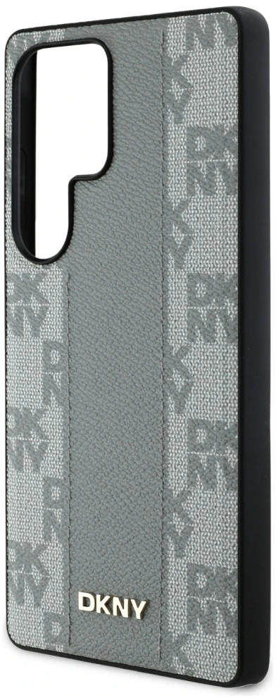 Dėklas DKNY odinis languotas MagSafe Samsung Galaxy S25 Ultra taupe