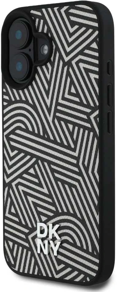 Dėklas DKNY PU odinis Crosswalk Pattern Magsafe Apple iPhone 16 Ivory