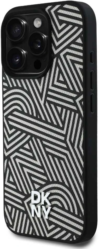 Dėklas DKNY PU odinis Crosswalk Pattern Magsafe Apple iPhone 16 Pro Ivory