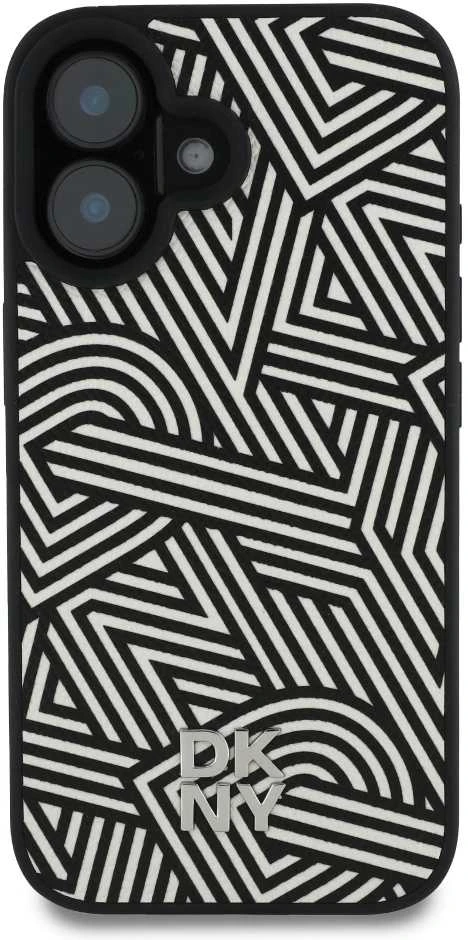 Dėklas DKNY PU odinis Crosswalk Pattern Magsafe Apple iPhone 16 Ivory