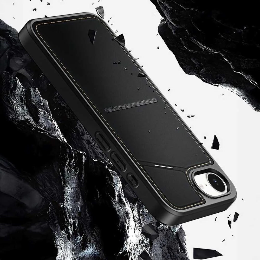 DUX DUCIS RAFI II MAG dėklas su stovu, suderinamas su „MagSafe“, skirtas IPHONE 16e, juodas