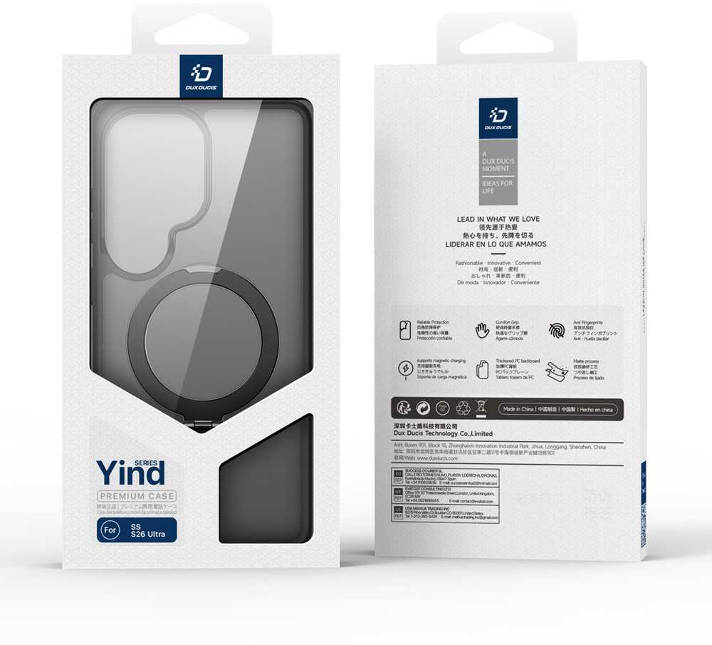 Dėklas Dux Ducis Yind Magnetic Stand Samsung S948 S26 Ultra juodas