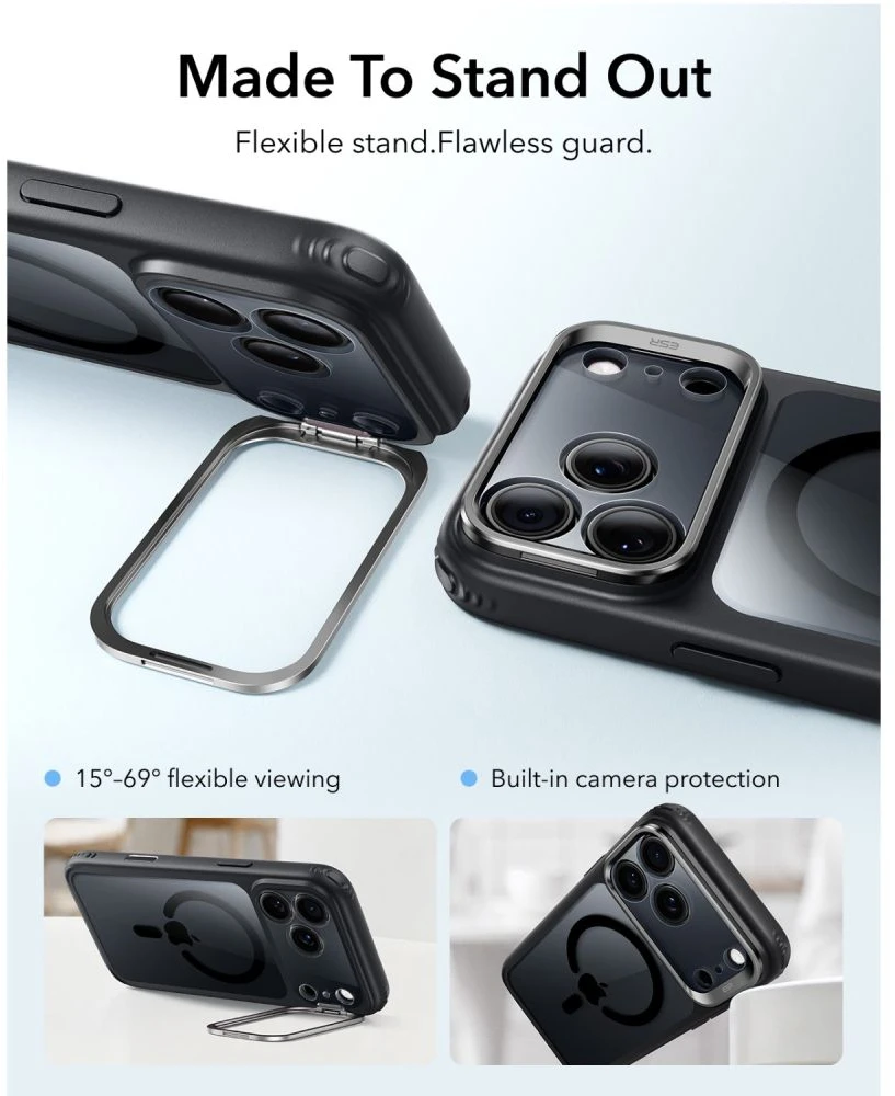 Dėklas Esr Classic Hybrid Kickstand Magsafe iPhone 17 Pro / 18 Pro permatomas/juodas