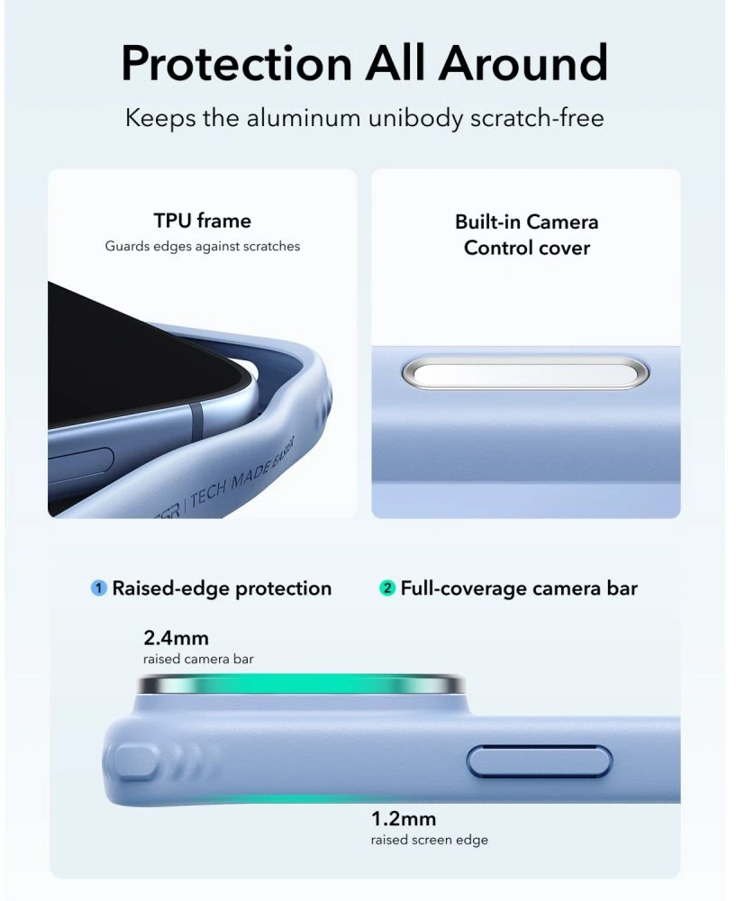 Dėklas Esr Classic Hybrid Kickstand Magsafe iPhone 17 Pro / 18 Pro frosted light mėlynas