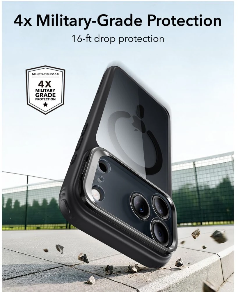 Dėklas Esr Classic Hybrid Kickstand Magsafe iPhone 17 Pro / 18 Pro permatomas/juodas