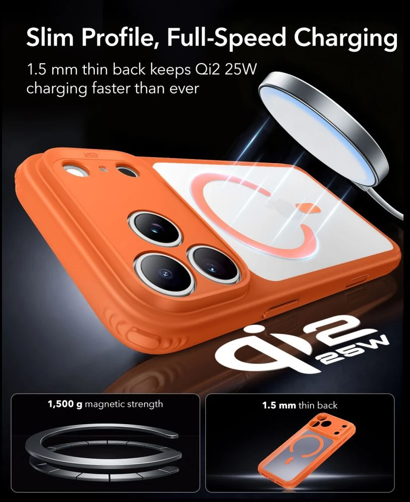 Dėklas Oranžinis Esr Classic Hybrid Magsafe iPhone 17 Pro Max / 18 Pro Max frosted oranžinis