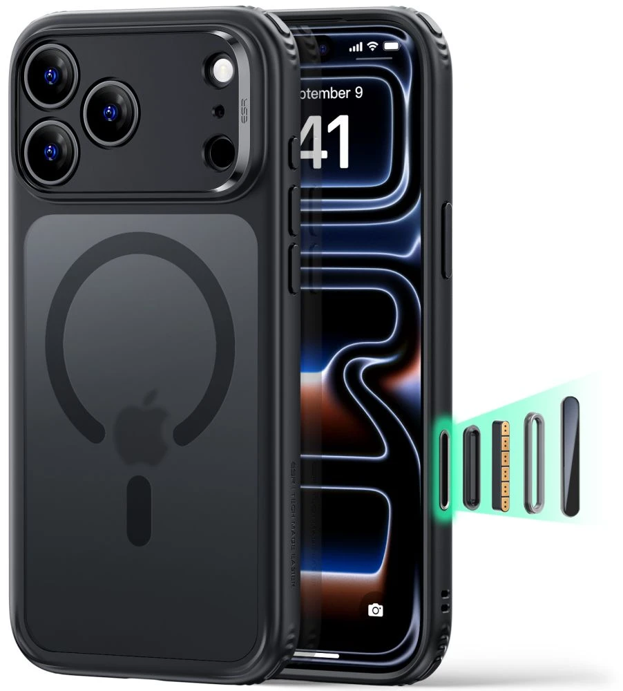Dėklas Esr Classic Hybrid Magsafe iPhone 17 Pro Max / 18 Pro Max frosted juodas