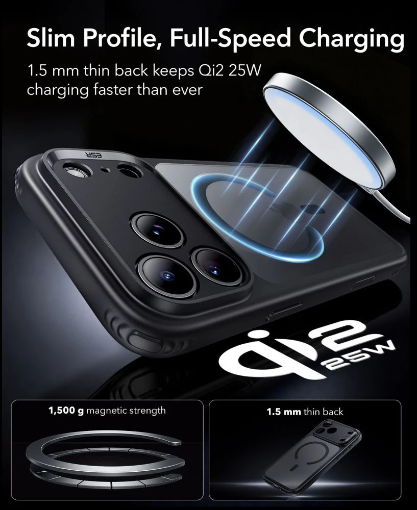 Dėklas ESR Classic Hybrid MagSafe Case for iPhone 18 Pro / 17 Pro - Juodas