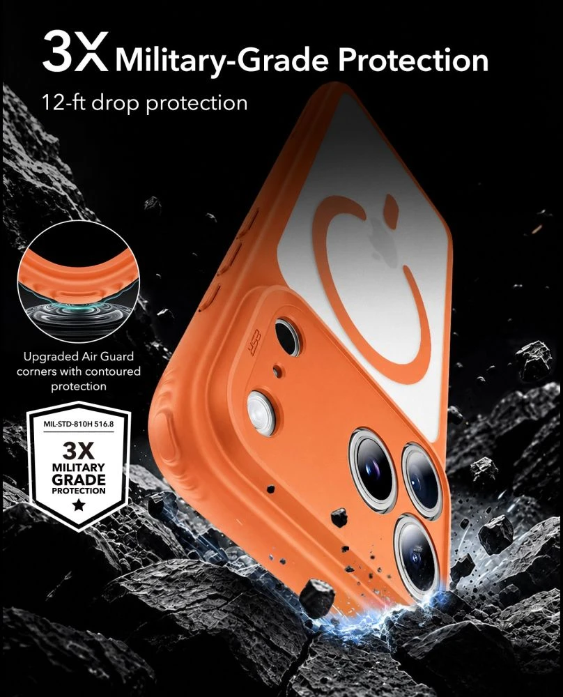 Dėklas Oranžinis Esr Classic Hybrid Magsafe iPhone 17 Pro Max / 18 Pro Max frosted oranžinis