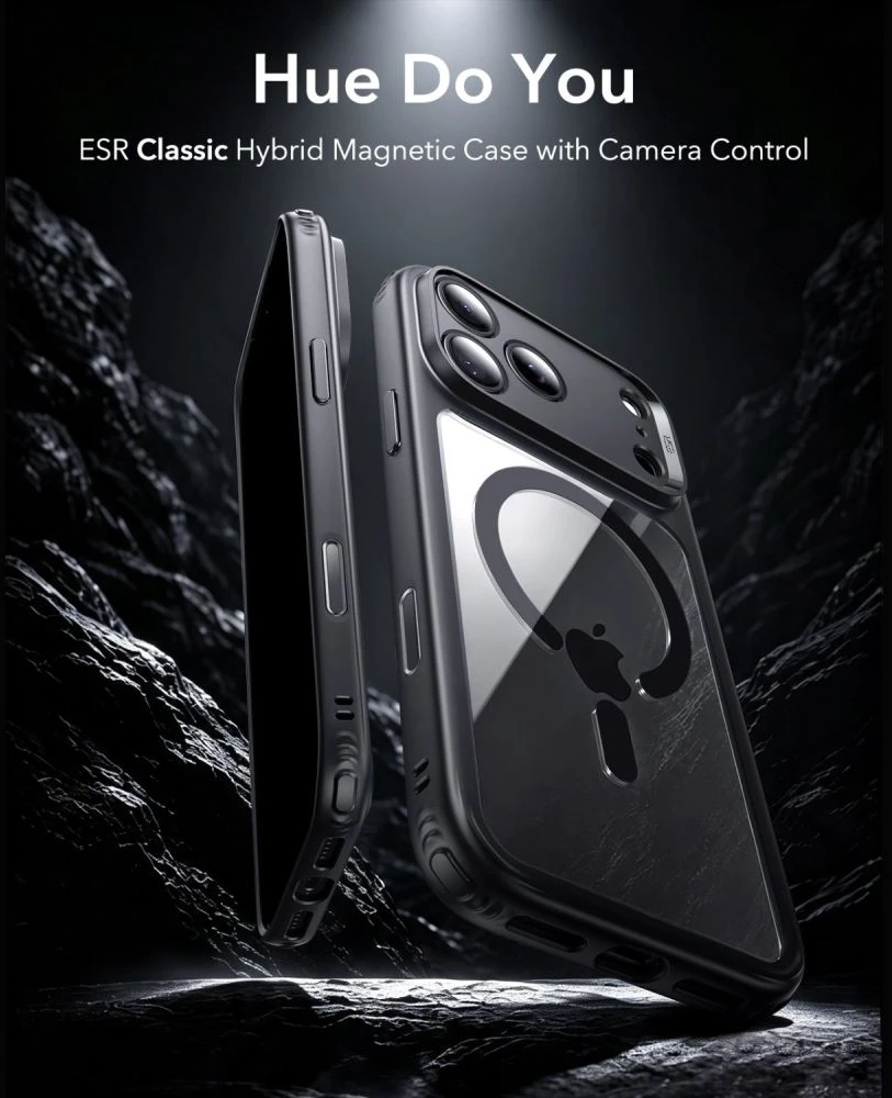 ESR Classic Hybrid MagSafe Case for iPhone 18 Pro Max / 17 Pro Max - Clear Juodas