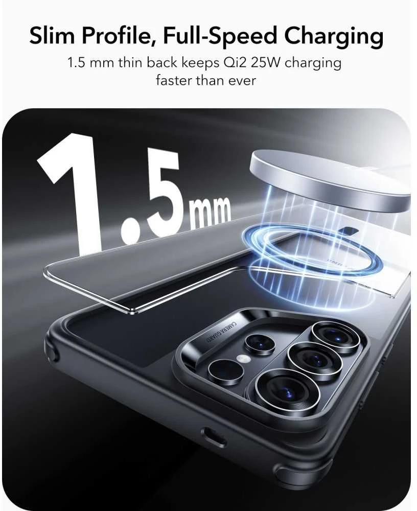 Dėklas ESR Classic Hybrid MagSafe Samsung Galaxy S26 Ultra skaidrus/juodos spalvos