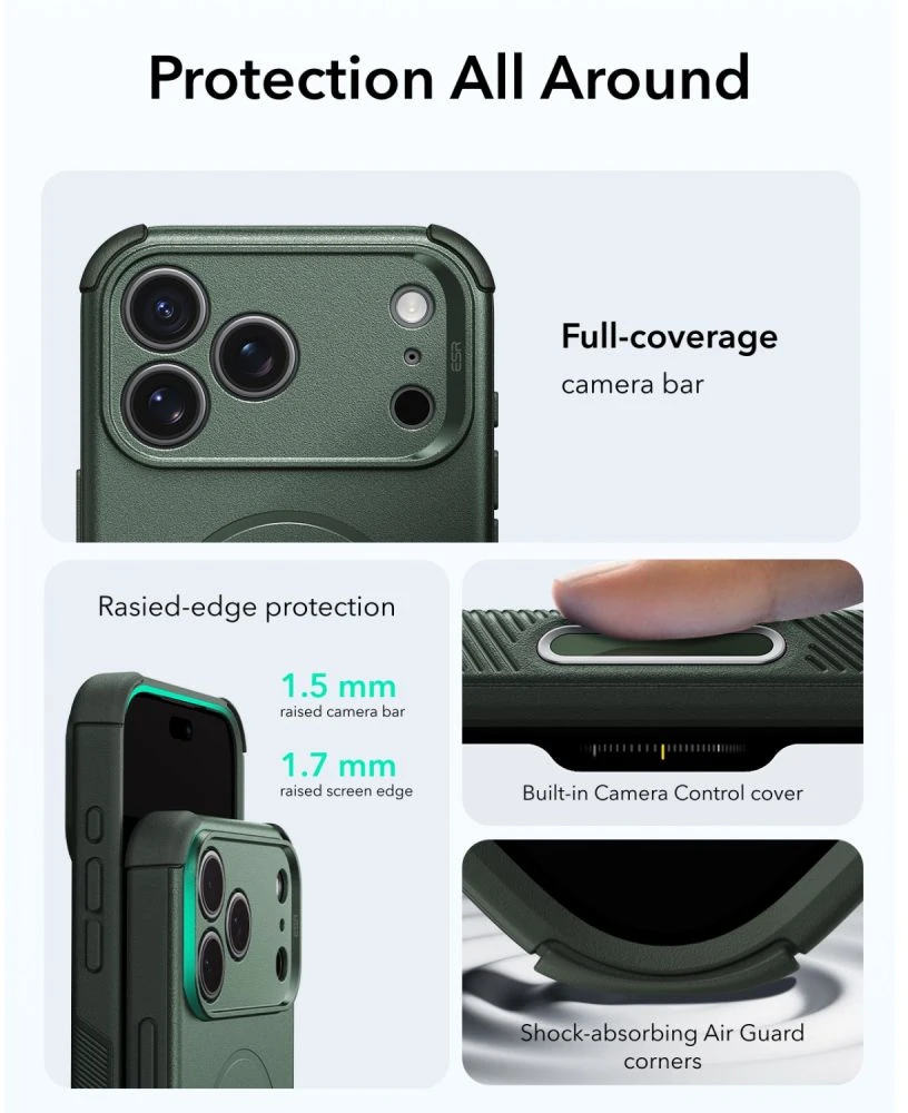 Dėklas ESR Cyber ​​Tough MagSafe Case for iPhone 18 Pro Max / 17 Pro Max - Žalias