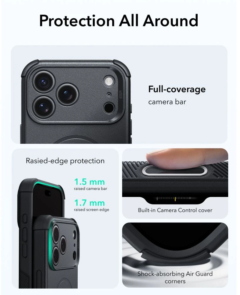 Dėklas Esr Cyber Tough Magsafe iPhone 17 Pro Max / 18 Pro Max juoda