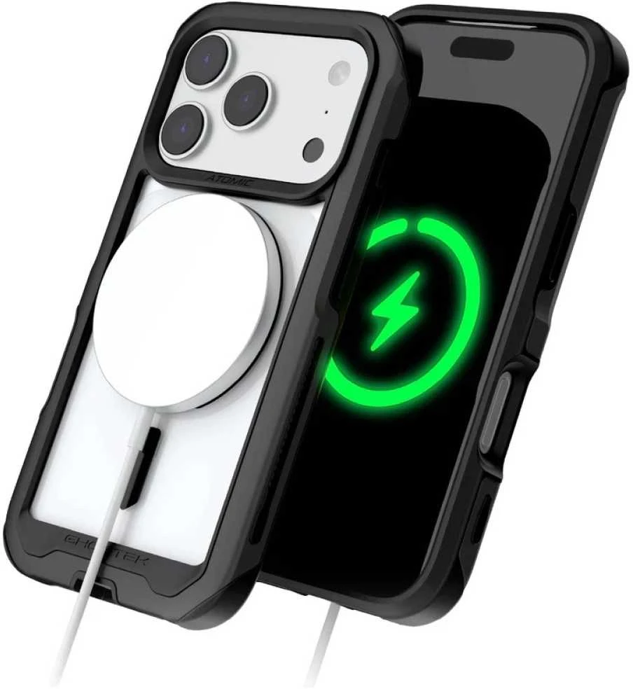Dėklas Ghostek Atomic Slim MagSafe skirtas Apple iPhone 17 Pro juodos spalvos