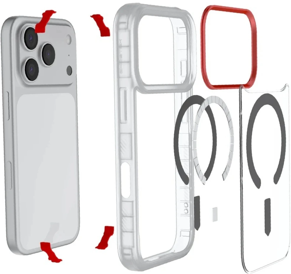 Dėklas Ghostek Covert MagSafe skirtas Apple iPhone 17 Pro skaidrus