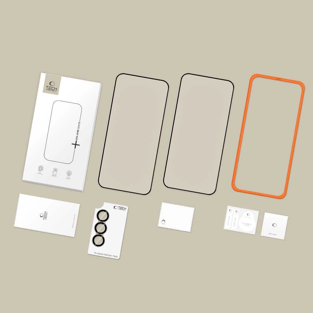 Grūdintas stiklas Tech-Protect EASY SET+ 3-PACK Samsung Galaxy S26 Juodas