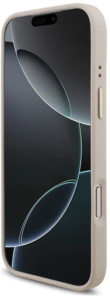 Dėklas Guess 4G Big 4G Classic Logo Big su dirželiu ir metalinėmis sagomis, skirtas iPhone 18 Pro / 17 Pro, rožinis