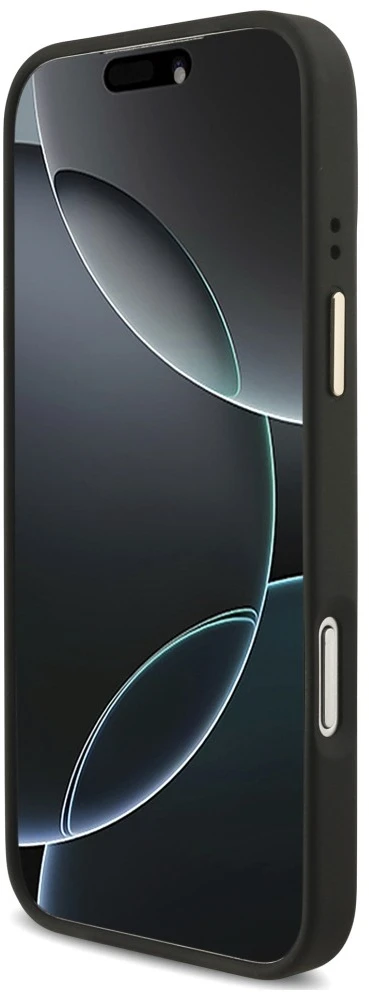 Dėklas Guess 4G Big 4G Classic Logo Big Strap Metal Mygtukai, skirtas iPhone 18 Pro Max / 17 Pro Max, juodas