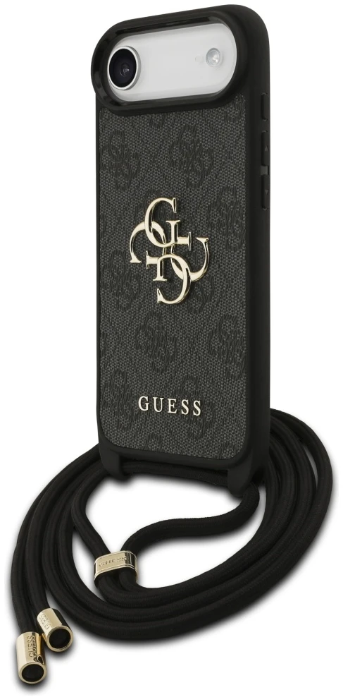 Dėklas Guess 4G Big Logo Cord Stap Crossbody Apple iPhone Air juodos spalvos