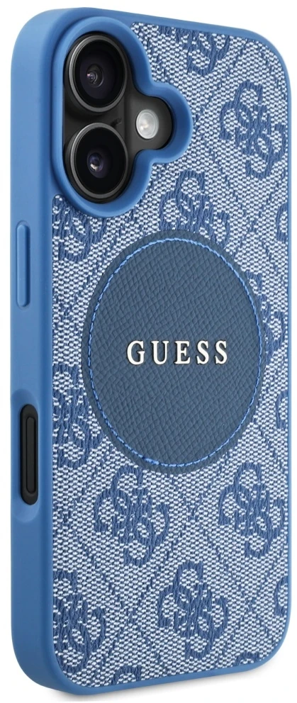 Guess 4G Circle Classic Logo MagSafe dėklas iPhone 16 - mėlynas