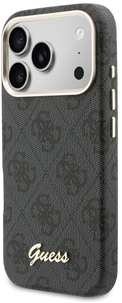 GUESS dėklas, skirtas IPHONE 17 Pro Max, suderinamas su MagSafe GUHMP17X5P4FWMSK (PU FW 4G Script) juodas