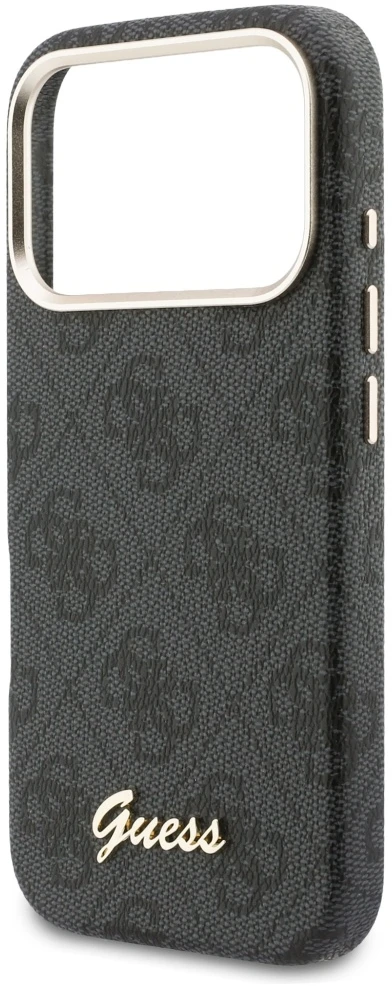 GUESS dėklas, skirtas IPHONE 17 Pro Max, suderinamas su MagSafe GUHMP17X5P4FWMSK (PU FW 4G Script) juodas