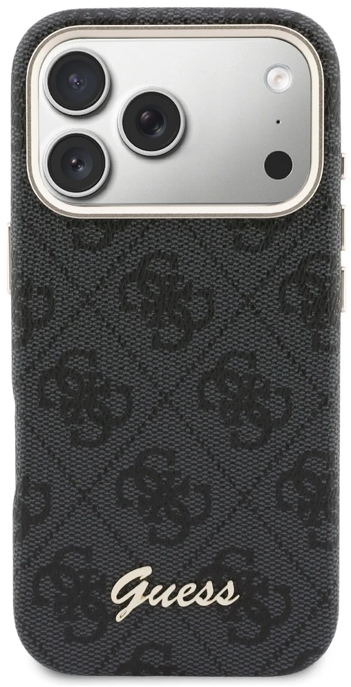 GUESS dėklas, skirtas IPHONE 17 Pro Max, suderinamas su MagSafe GUHMP17X5P4FWMSK (PU FW 4G Script) juodas