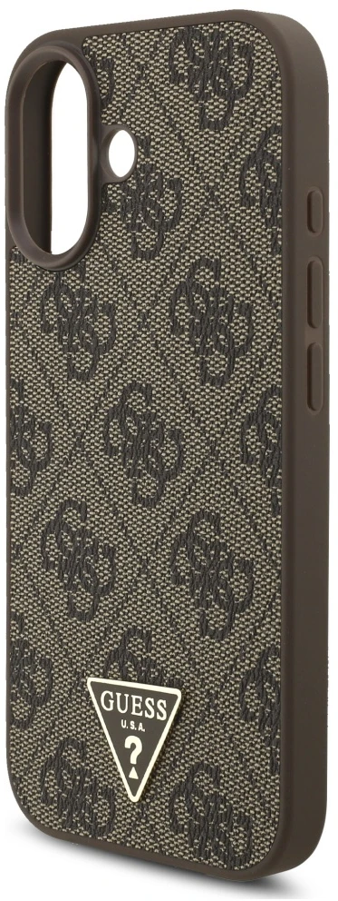 Original dėklas GUESS 4G Strap Triangle Logo MagSafe skirtas Apple iPhone 17 rudos spalvos