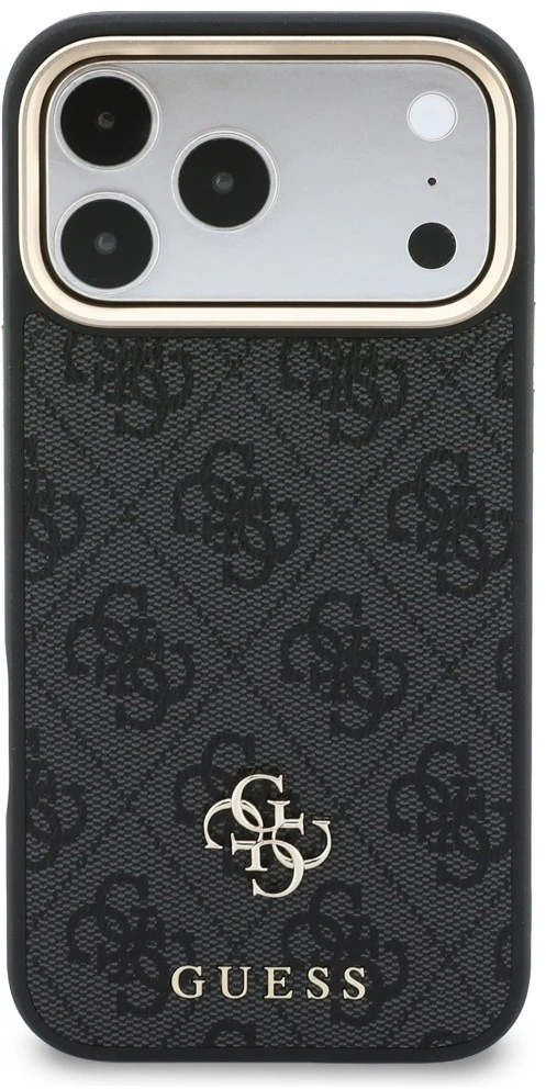 Dėklas Guess 4G su Magsafe pinigine, skirtas iPhone 18 Pro / 17 Pro, juodas