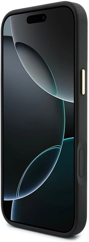Dėklas Guess 4G su Magsafe pinigine, skirtas iPhone 18 Pro / 17 Pro, juodas