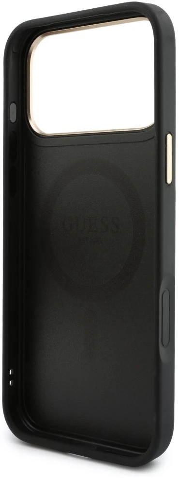 Dėklas Guess 4G su pinigine ir dirželiu Magsafe, skirtas iPhone 18 Pro / 17 Pro, rudas