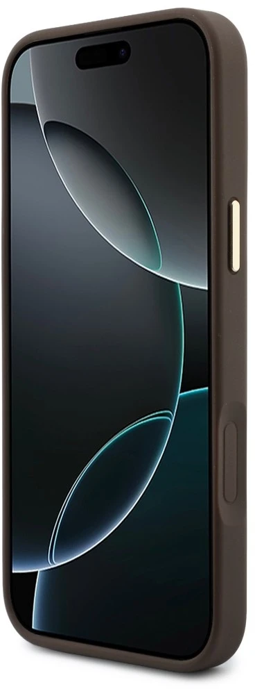 Dėklas Guess 4G su pinigine ir dirželiu Magsafe, skirtas iPhone 18 Pro Max / 17 Pro Max, rudas