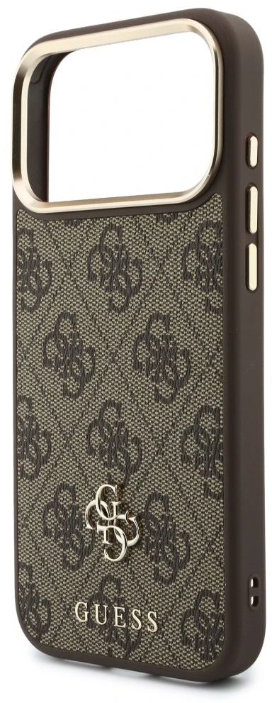 Dėklas Guess 4G su pinigine ir dirželiu Magsafe, skirtas iPhone 18 Pro Max / 17 Pro Max, rudas