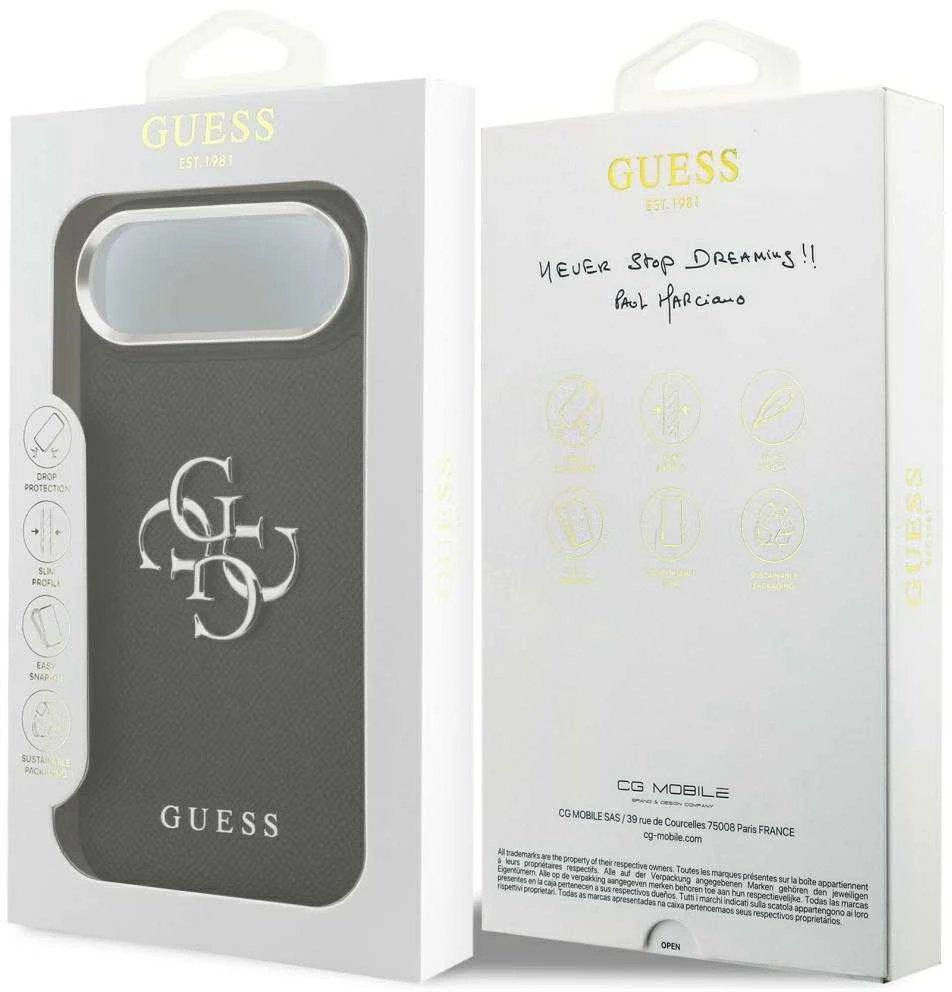 Dėklas Guess Grained Big 4G Classic Logo for Apple iPhone Air juodos spalvos