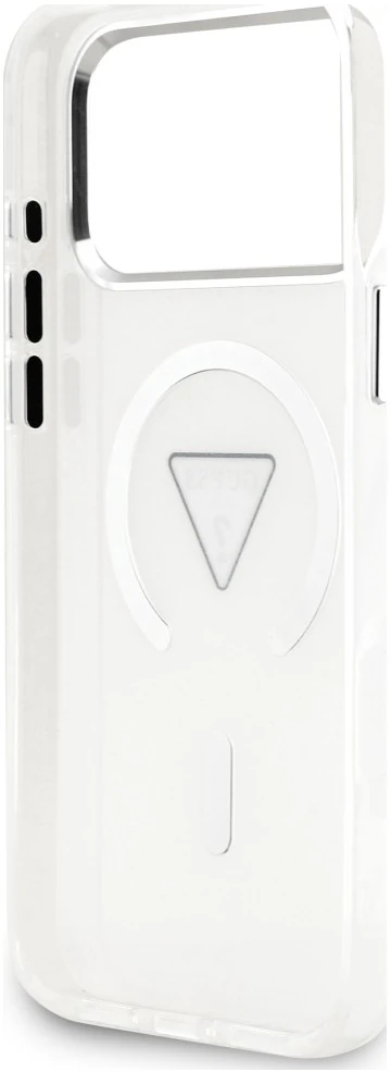 Dėklas Guess IML Gradient Triangle Logo MagSafe, skirtas iPhone 18 Pro Max / 17 Pro Max, skaidrus