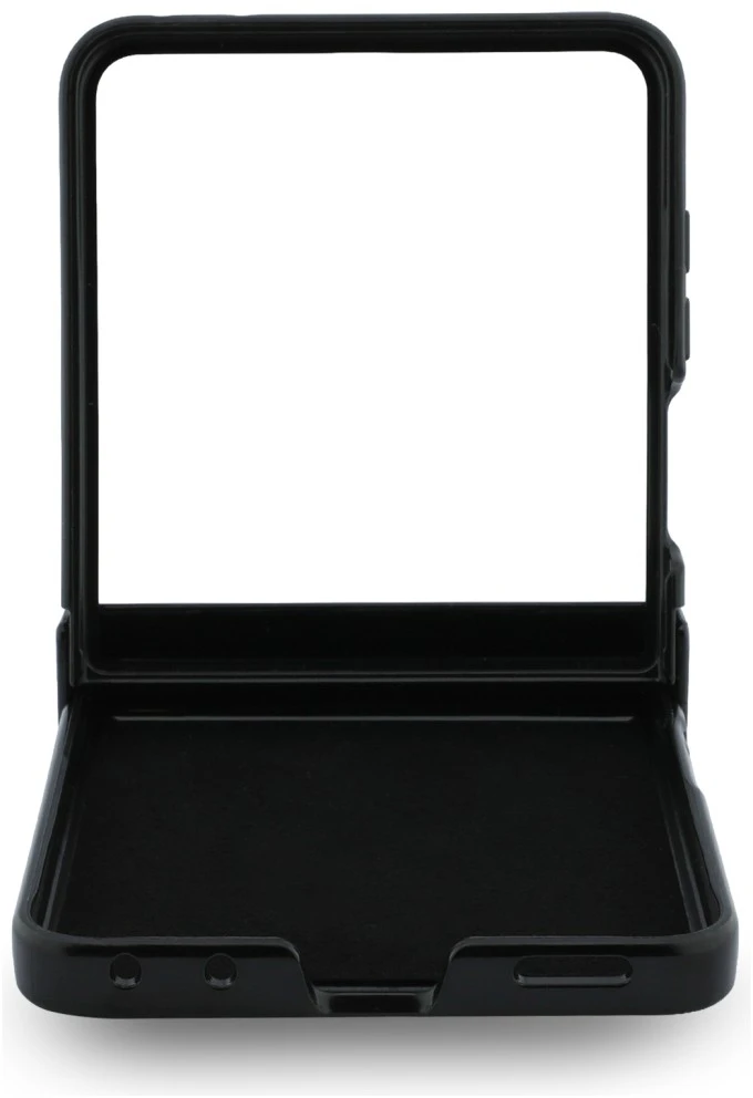 Guess Magnetic Ring Stand Grained Classic Logo MagSafe dėklas, skirtas Samsung Galaxy Z Flip8, smėlio spalvos