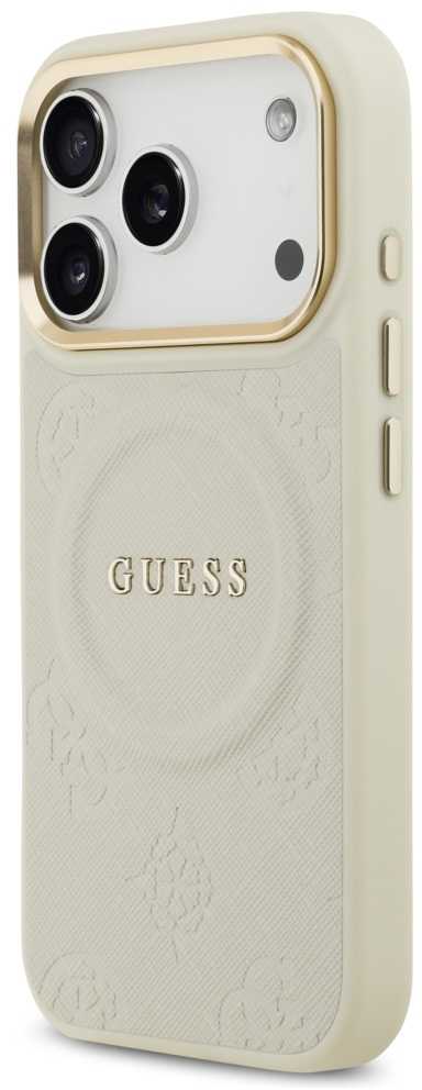 Dėklas Guess Peony Hot Stamp MagSafe Case for iPhone 17 Pro - rusvai gelsvas