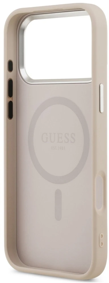 Dėklas Guess Triangle Logo MagSafe, skirtas iPhone 18 Pro Max / 17 Pro Max, rožinis