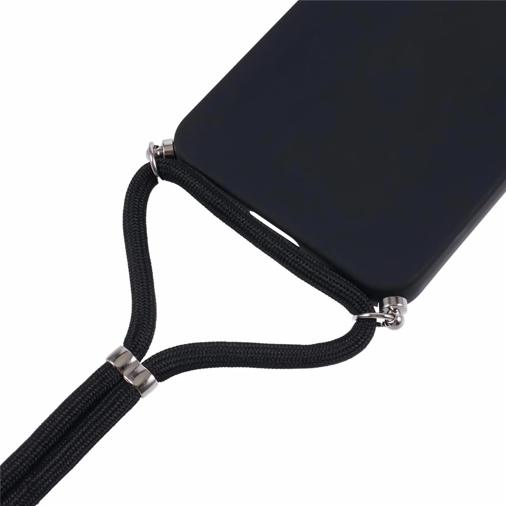 Dėklas Hurtel Samsung Galaxy A17 5G / A17 4G Case with Fiber Lining and Crossbody Strap – juodos spalvos