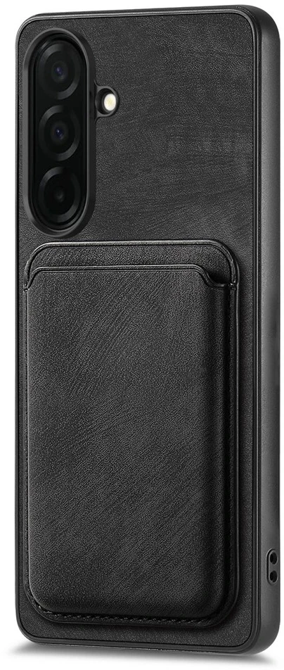 Dėklas Hurtel Samsung Galaxy S26 Case with Detachable Card Holder, MagSafe Compatible, Synthetic Leather – juodos spalvos