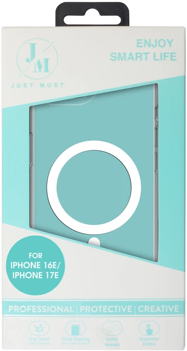 Dėklas Just Must JM Crystal with magsafe for iPhone 16e/17e Clear