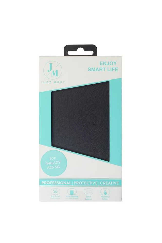 Just Must JM STAND FLIP CASE dėklas, skirtas Galaxy A26, juodas