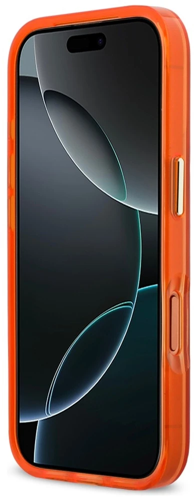 Karl Lagerfeld IML Choupettes Karl Script Logo MagSafe dėklas, skirtas iPhone 17 Pro – Oranžinis