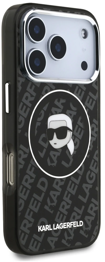 Dėklas Karl Lagerfeld IML Karl Head Logo MagSafe skirtas iPhone 17 Pro juodas